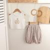 Traje para bebé niño Ropa de verano Delgada Casual Nuevo estilo Estilo occidental Ropa de verano Conjunto de dos piezas para niño de un año