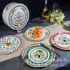 Conjunto de Quatro Pratos de Jantar em Porcelana Fina Dijia Tarot: Prato de Bife, Prato Ocidental, Prato de Salada, Prato de Servir, Prato Rasos, Louça