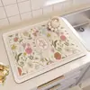 Alfombrilla de drenaje para cocina vintage, alfombrilla para secar vajilla y control de agua, alfombrilla antideslizante para encimera, aislante térmico de tierra de diatomeas, posavasos absorbente