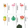 Cartão de decoração de bolo de unicórnio mesa de sobremesas bandeira de bolo de aniversário cartão de bolo tema unicórnio