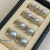 Pendientes de botón S999 Plata Pura Sangre Azul con Luz Fría Iridiscente Perla Blanca Australiana para Mujer Sin Lóbulo Perforado, Pendientes de Clip con un Toque de Lujo de Alta Gama