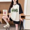 Moda Trendy Ropa Exterior Talla Grande Aspecto Adelgazante Algodón Puro Manga Corta Pantalones Cortos Conjunto de Dos Piezas para Mujer Verano 2025 Nuevo Traje Holgado