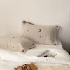Funda de almohada de gasa de algodón estilo japonés, Funda de almohada de velo de algodón puro con estampado floral pequeño fresco, Funda de almohada suave y transpirable