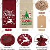 Lino navideño bolsa de bolsillo para vino tinto bolsa de lino con cordón para vino espumoso traje de regalo bolsa al por mayor transfronterizo nuevo
