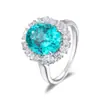 Nuevo Producto 2026 Collar de Plata de Ley S925 para Mujer con Incrustación de Color Paraíba de Laboratorio, Juego de Tres Piezas, Estilo Retro de Lujo Ligero