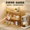 Estante de Canto Multifuncional de Múltiplas Camadas Estilo Dopamina Porta-Copos para Bancada de Cozinha Armário de Armazenamento Lateral para Mesa de Jantar Venda por Atacado