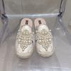 Sapatos de Pescador para Mulheres, Sapatilhas Estilo Chanel, Novo Modelo 2026, Mules Slip-On de Bico Fechado para Mulheres, Mules Preguiçosas Fáceis de Usar