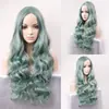 Foto Real de Cabello Largo y Rizado con Raya en Medio, Peluca Multicolor, Peluca de Carnaval de Halloween, Venta de Fábrica