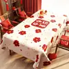 Mantel de Año Nuevo, a prueba de aceite, impermeable y no lavable, nuevo diseño 2026, mantel rojo para el Año del Caballo, creando una atmósfera festiva para la mesa de té y la mesa de comedor