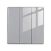 Panel de interruptor de enchufe de pared para el hogar de vidrio templado gris plano ultradelgado tipo 86, panel de enchufe USB universal de múltiples cinco agujeros