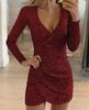 Vestido de lentejuelas con falda irregular y escote en V, sexy, estilo europeo y americano, de Amazon, para otoño