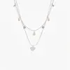 Colar de Pérolas Dupla Camada com Zircônia Super Brilhante, Corrente de Clavícula de Nicho de Luxo Leve de Alta Qualidade, Joia Fashion e Versátil