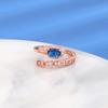 Anillo de Serpiente con Circonita Roja Año 2026 Año de la Serpiente Anillo de Dedo con Forma de Serpiente Estilo Lujo Ligero Anillo de Serpiente Incrustado con Diamantes Azul Klein