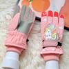 Guantes de esquí para niños, de invierno, bonitos, de algodón, cálidos y forrados con vellón, gruesos, para niños de 9 a 14 años, con protección contra la nieve en invierno.