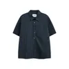 Yidao Vintage 2026 Verão Nova Camisa Japonesa Retrô de Alta Qualidade com Bolsos Patch Listrados Solta Fresca de Manga Curta para Homens