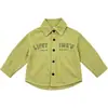 Camisa de Algodón para Niños Primavera y Otoño 2026 Nuevo Estilo Coreano Fresca para Bebé con Bordado de Letras para Abrigo de Moda