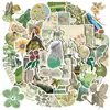 50 Piezas de Pegatinas Decorativas de Collage Retro Verdes para Coches, Laptops, Teléfonos Móviles, Refrigeradores, Pegatinas Impermeables para Manuales
