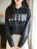 Suéter de punto con capucha elegante para mujer que reduce la edad, estilo transfronterizo 26 Nuevo estilo Primavera/Otoño, sudadera con capucha holgada, suéter casual base, prenda exterior