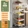 Prateleira de Cozinha de Chão Multicamadas Carrinho Pequeno Móvel Prateleira de Armazenamento Multifuncional para Vegetais e Temperos Transfronteiriço