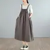 Vestido de verano japonés y coreano nuevo, sencillo, sin mangas, combinable con todo, de talla grande, con tirantes, para uso exterior, suelto, adelgazante, elegante.