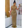 X5259 Moda Europea y Americana Ebay Aliexpress Vestido de Fiesta Sexy sin Espalda para Discoteca Vestido Largo Transparente con Pedrería para Mujer
