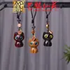Cadena para Teléfono de Gato de Madera de Ébano, Accesorio de Gato Elegante de Palo de Rosa, Colgante Ruyi de Moneda de Cobre, Llavero de Coche Yiming Xianyuan, Colgante para Bolso