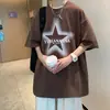 Camiseta Pesada de Moda Estilo Hong Kong para Hombre, Moda Ins de Verano, Algodón Puro de Manga Corta Holgada High Street Europeo y Americano