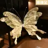 Decoração de Corredor de Casamento Borboleta 3D para Casa Sala de Estar Sessão de Fotos, Borboleta Flor de Tule Flor Criativa 3D Decoração de Quarto de Casamento