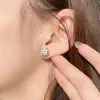 Pendientes de Plata de Ley S925 con Moissanita de Cuatro Garras de Venta Caliente Transfronteriza para Mujer, Pendientes Sencillos para Hombres y Mujeres, en Stock del Fabricante