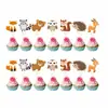 Suministros para Fiesta de Cumpleaños Temática de Animales Pequeños del Bosque Plato de Papel Banner de Tirar Mantelería Juego de Decoración