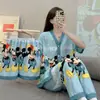 Kimono Nuevo Estilo al por Mayor Labubu Conjunto de Tres Piezas Pijamas Populares para Mujer Verano Comercio Exterior Transfronterizo Sudeste Asiático Ropa de Casa