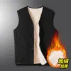 Explosiones para personas mayores chaqueta acolchada de algodón invierno hombres de mediana edad y mayores chaqueta acolchada cálida papá forro polar engrosada alpaca chaleco para abuelo