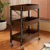Estante de almacenamiento pequeño con ruedas, estante de almacenamiento multifuncional, organizador de varias capas para el hogar de pie, estante de almacenamiento plegable para snacks