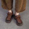 Jiezu 2025 Otoño e Invierno Nuevas Zapatillas de Papá para Mujer de Alta Resistencia con Pedrería de Piel de Vaca de Primera Capa Ligeras Deportivas con Plataforma Casuales