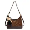 Bolso Retro de Pequeña Fragancia Estampado de Leopardo para Mujer 2025 Nuevo Bolso de Cadena para la Axila Bolso de Mano Hombro Cruzado