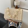Bolso de cadena de acrílico de moda tejido 2024 Nuevo Bolso de hombro simple de encaje de paja Bolso cruzado para mujer