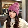 Gorro de Lana Tejido de Pelo de Conejo Nuevo Estilo Coreano para Mujer Otoño e Invierno Celebridad de Internet Cálido para el Frío Protección para las Orejas Moda Gorro Pulóver Venta al por Mayor