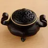 Incensário XuanDe de latão com duas alças, incensário estilo antigo, decoração em artesanato de cobre, incensário de aromaterapia para sala de chá e escritório, incensário para incensos em varetas