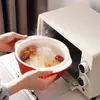 Olla de Sopa Cerámica con Doble Asa Venta al por Mayor Transfronteriza Olla de Estofado Rayada Gran Capacidad Olla para Estofar en Microondas para Uso Doméstico Olla con Doble Asa