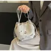 Bolsas Populares deste Ano para Mulheres 2024 Novo Verão Popular Balde Borboleta Estilo Western de Alta Qualidade Bolsa Transversal com Corrente