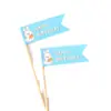 Conejo Azul Decoración de Mesa de Postres Inserto para Pastel Luna Llena del Bebé Cumpleaños 100 Pegatina para Empujar Pudín