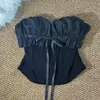 Top negro strapless, deslumbrantemente sexy, hace que los pechos pequeños se vean más grandes, camisola acolchada strapless para mujer, adecuada tanto para usar por dentro como por fuera