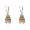 Pendientes de Perla Dorada Champagne Transfronterizos Pendientes Coreanos de Alta Gama Lujo Ligero Pendientes Largos Elegantes de Celebridad con Perlas para Mujer