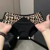 Ropa interior sexy para mujer con estampado de leopardo y encaje, sin costuras, a la moda, amigable con la piel, cómoda, de tiro bajo, transpirable, con diseño de triángulo hueco