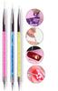 Conjunto de 5 Pincéis para Nail Art com Ponta Dupla, Canetas Pontilhadoras para Nail Art, Canetas Carimbadoras de Flores, Canetas Finas para Pintura, Canetas de Gel UV com Ponta Redonda