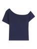 Camiseta de Manga Corta con Hombros Descubiertos Estilo Urbano Puro Deseo para Mujer, Estilo Sexy y Caliente, Top Favorecedor y Versátil de Hombro Regular