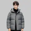Nova Jaqueta de Algodão Unissex Curta Estudante Espessa com Capuz Solta Inverno Fashionável Estilo College Roupa Exterior Mais Vendida