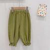 Pantalones antimosquitos con aire acondicionado que combinan con todo, estilo coreano, recién llegados, pantalones casuales de espuma de burbujas, ropa de verano para niñas, cintura media-alta retro, nariz suelta
