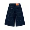 Shorts de mezclilla cropped de trabajo multi-bolsillos retro americano para hombres y mujeres, jeans nuevos de moda holgados de corte slim