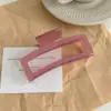 Pinza de Gel Cuadrada Grande de Acrílico para Mujeres Clip Elegante de Verano Pinza de Tiburón para la Parte Posterior de la Cabeza Accesorios para el Cabello